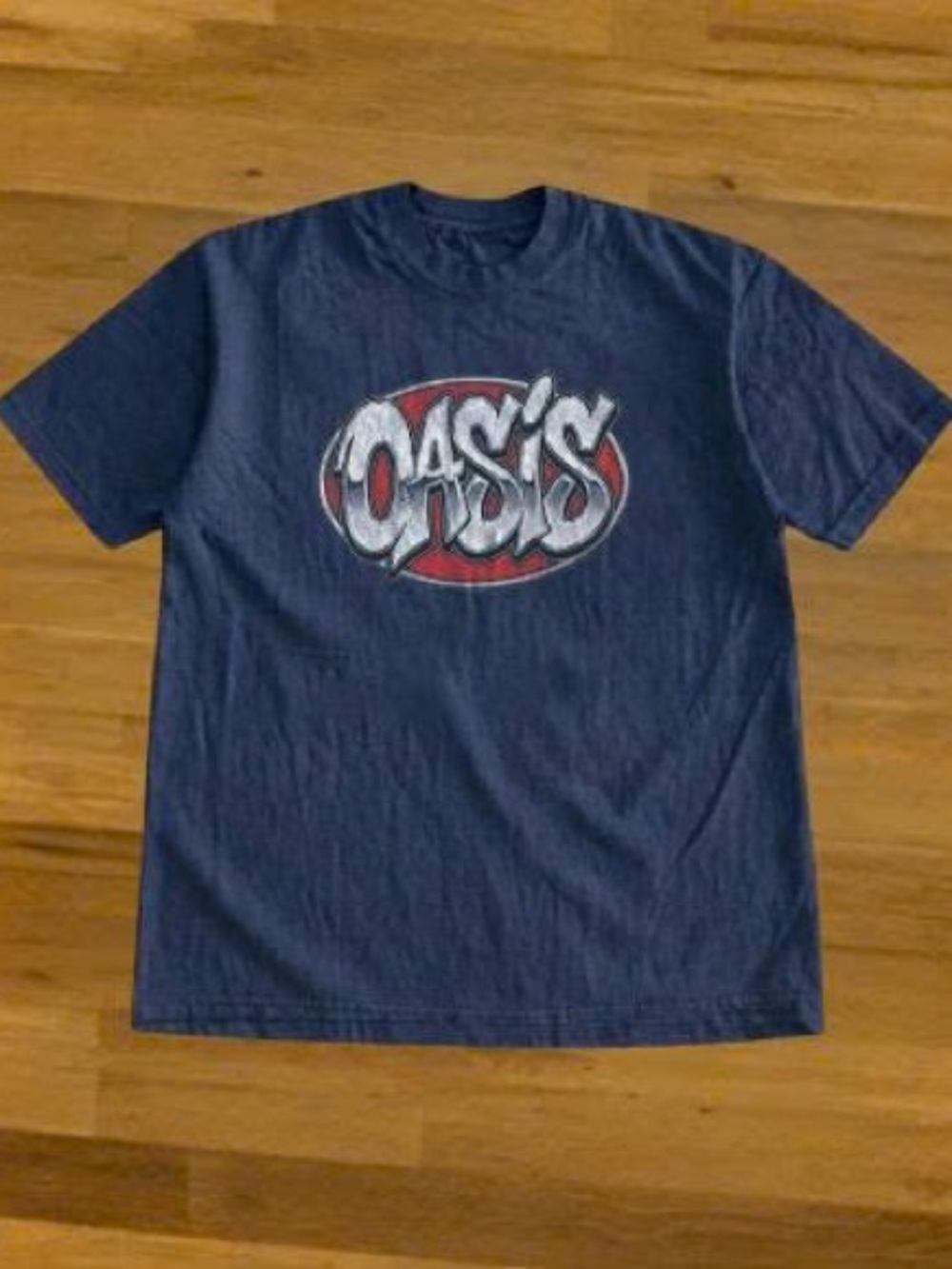 Gildan Navy Short Sleeve Tee with Red and White Oasis Logo